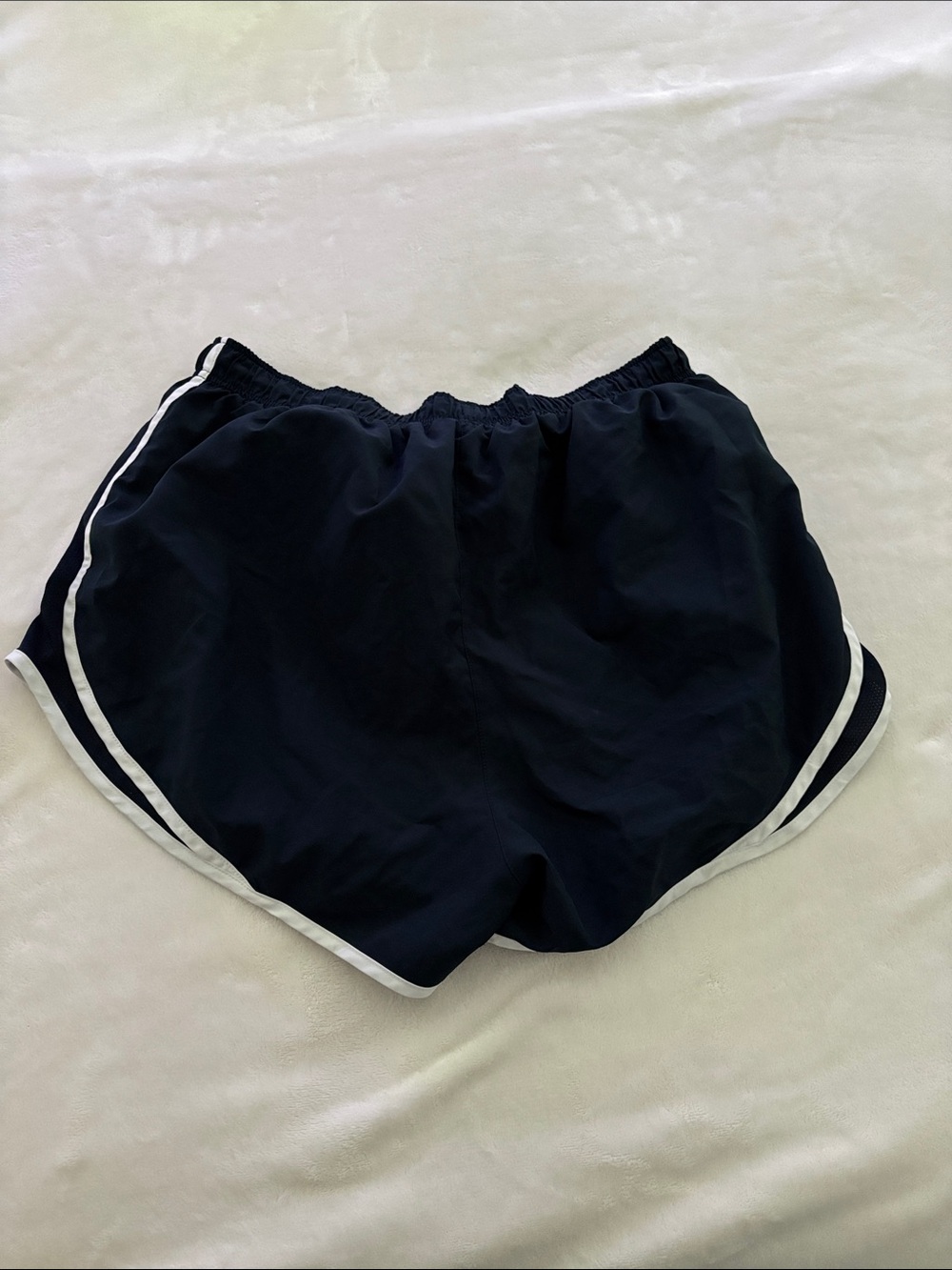 Nike Black Women's Athletic Shorts with White Trim - Picture 2 of 4